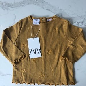 Zara Kids long sleeve mustard shirt